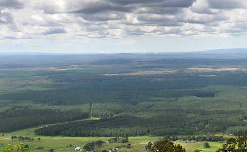 The view from Wolvi Mountain of an area earmarked for Coal exploration by the Chinese backed Tiaro Coal operation. The view from Wolvi Mountain of an area earmarked for Coal exploration by the Chinese backed Tiaro Coal operation.